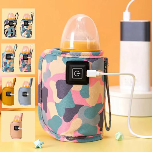 "USB-Powered Baby Bottle Heater – Travel-Friendly Insulated Warmer Bag"