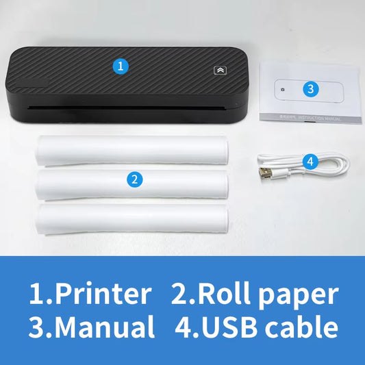 "Inkless Thermal Document Printer – Portable A4 Bluetooth Printer for Work or Study"