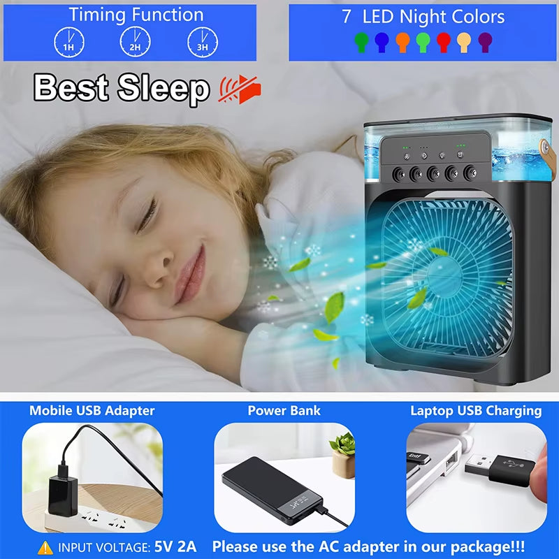  "Portable Stand Air Cooler – Ice Cooling & Heat Dissipation"