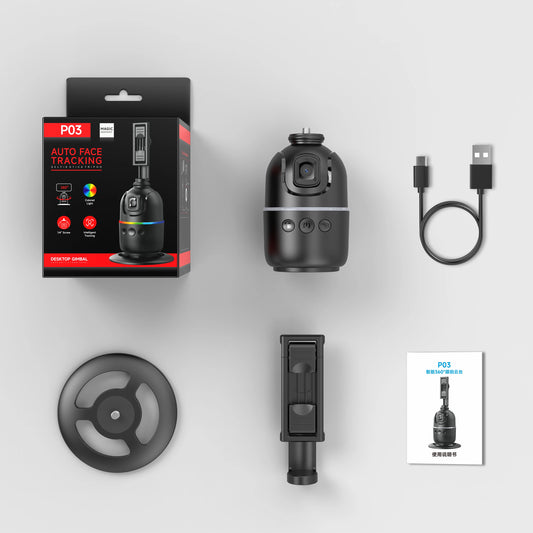 P03 AI Face Tracking Phone Gimbal – 360° Auto-Stabilizing Tripod Mount