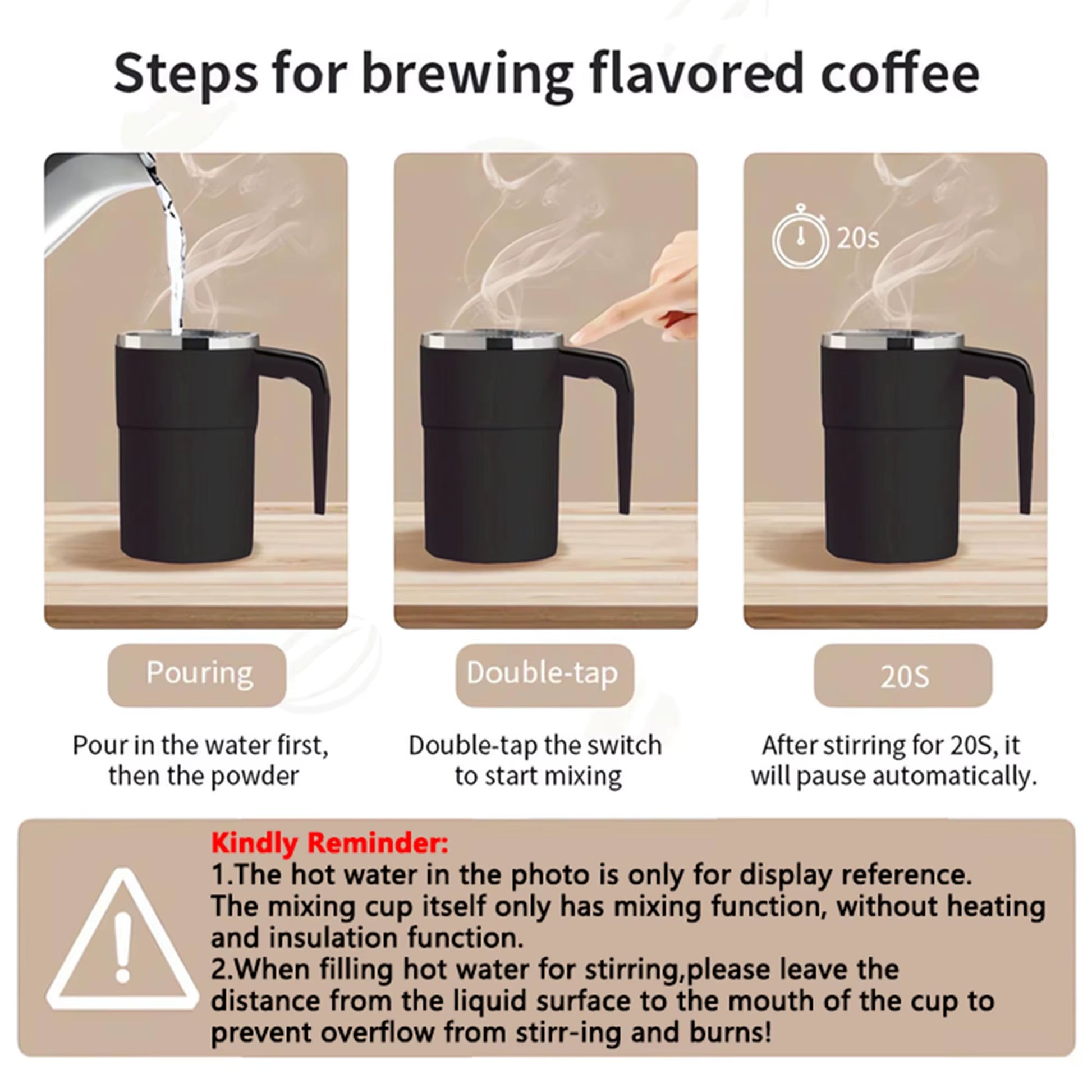 380ML Self-Stirring Electric Coffee Mug – USB Rechargeable & Waterproof"